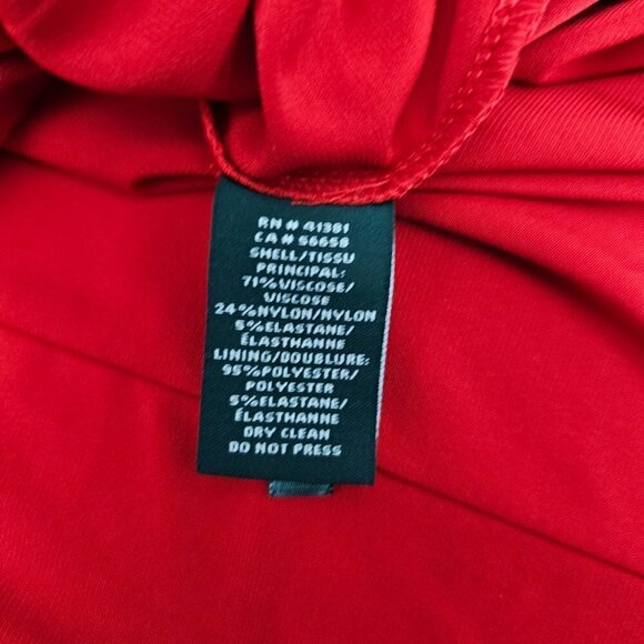 Ralph Lauren Brandie Cowl Neck Red Dress - Picture 10 of 11